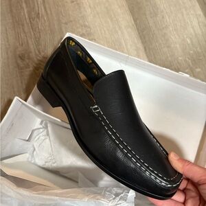 Black Leather Men's Loafers